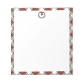 クリスマスタータンチェックプレイドリースボウスタティション紙 ノートパッド (正面)