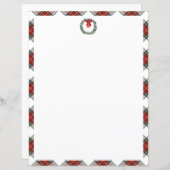 クリスマスタータンチェックプレイドリースボウスタフィック紙 (正面/裏面)