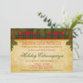 クリスマスタータンチェックプレイド企業のホリデーパーティー 招待状 (スタンド正面)