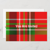 クリスマスタータンチェック招待状 招待状 (正面/裏面)