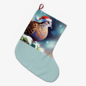 クリスマスタートル鳩2 ラージクリスマスストッキング (正面 (吊り時))