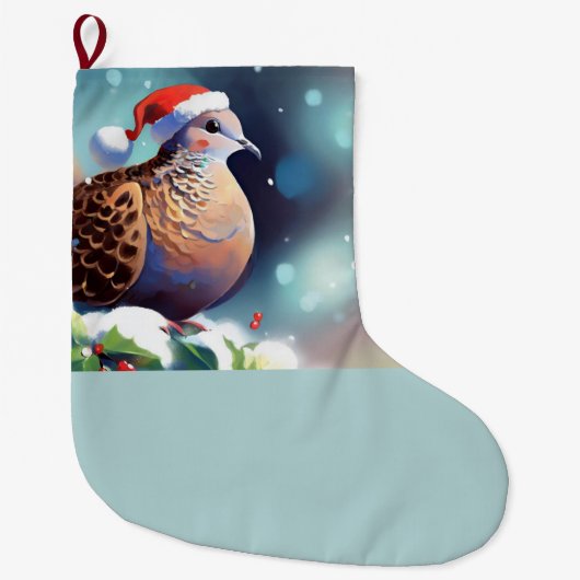 クリスマスタートル鳩2 ラージクリスマスストッキング (正面)