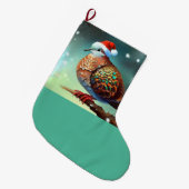 クリスマスタートル鳩3 ラージクリスマスストッキング (正面 (吊り時))