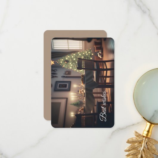 クリスマスダイニング サンキューカード (正面/裏面インサイチュ)