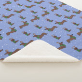 クリスマスダシュントのトナカイかわいいパターン シェルパブランケット (3/4)