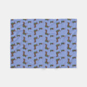 クリスマスダシュントのトナカイかわいいパターン フリースブランケット (正面(横))