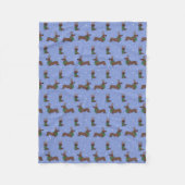 クリスマスダシュントのトナカイかわいいパターン フリースブランケット (正面)