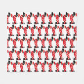 クリスマスダシュント模様 フリースブランケット (正面(横))