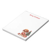 クリスマスダシュント犬のホリデークッキー ノートパッド (回転)