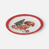 クリスマスダシュント犬のホリデークッキー ペーパープレート (アングル)