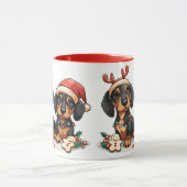 クリスマスダシュント犬 マグカップ (中央)