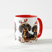 クリスマスダシュント犬 マグカップ (正面右)