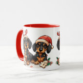 クリスマスダシュント犬 マグカップ (正面左)