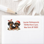 クリスマスダシュント犬 ラベル (インサイチュ)