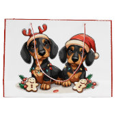 クリスマスダシュント犬 ラージペーパーバッグ (裏面)