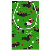 クリスマスダシュント緑 スモールペーパーバッグ (裏面)