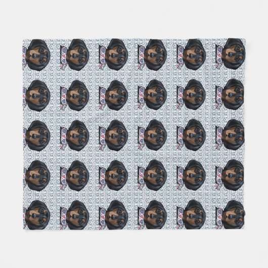 クリスマスダシュント美術 フリースブランケット (正面(横))