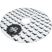 クリスマスダシュント&サンタハツファミリー名 ブラッシュドポリエステルツリースカート (アングル)