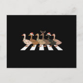 クリスマスダックおもしろい動物クリスマスファームラバーギフト シーズンポストカード (正面)