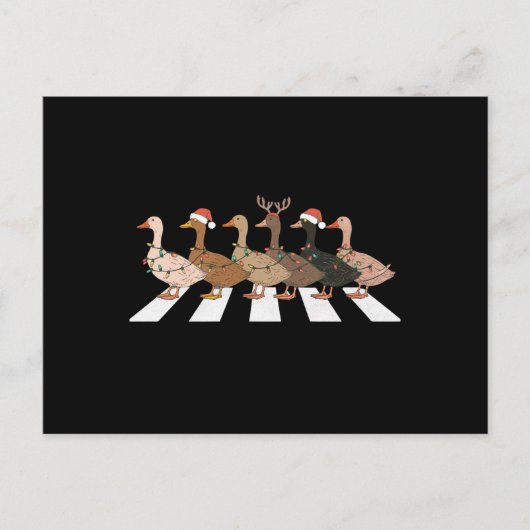 クリスマスダックおもしろい動物クリスマスファームラバーギフト シーズンポストカード (正面)