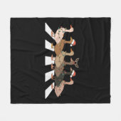 クリスマスダックおもしろい動物クリスマスファームラバーギフト フリースブランケット (正面(横))