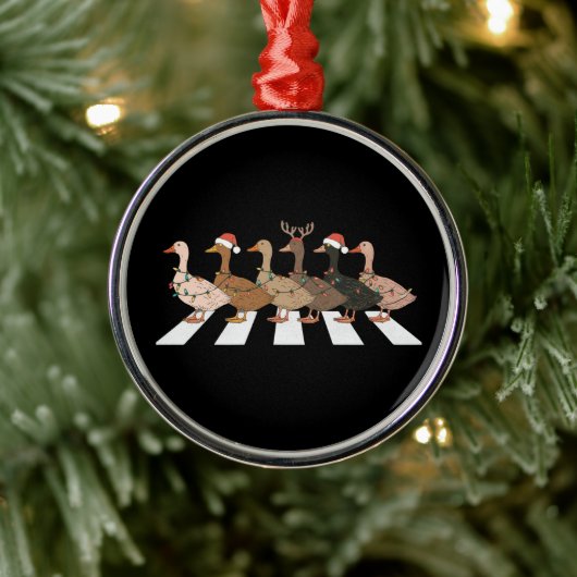 クリスマスダックおもしろい動物クリスマスファームラバーギフト メタルオーナメント (ツリー)