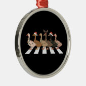 クリスマスダックおもしろい動物クリスマスファームラバーギフト メタルオーナメント (右)