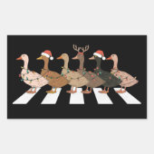 クリスマスダックおもしろい動物クリスマスファームラバーギフト 長方形シール (正面)
