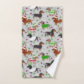 クリスマスダックスシュントすべてのコート バスタオルセット (ハンドタオル)