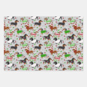 クリスマスダックスシュントすべてのコート ラッピングペーパーシート (正面3)