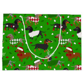 クリスマスダックスシュントすべてのコート ラージペーパーバッグ (裏面)