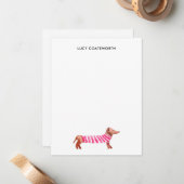 クリスマスダックスシュントMonogramかわいいボホドグ恋人 ノートカード (正面/裏面インサイチュ)