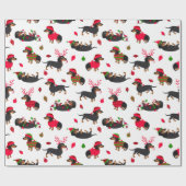 クリスマスダックスホワイト ラッピングペーパー (フラット)