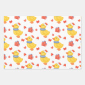 クリスマスダック、オーナメントとプレゼント ラッピングペーパーシート (正面3)