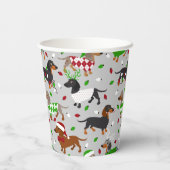 クリスマスダッシュンドオールコーツ紙カップ 紙コップ (裏面)