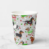 クリスマスダッシュンドオールコーツ紙カップ 紙コップ (左)