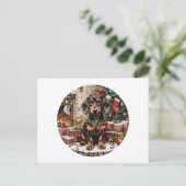 クリスマスダッシュンドドッグス小妖精や小人 シーズンポストカード (スタンド正面)