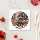 クリスマスダッシュンドドッグス小妖精や小人 スタンダードカクテルナプキン (インサイチュ)