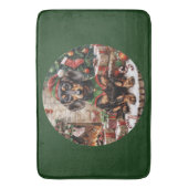 クリスマスダッシュンドドッグス小妖精や小人 バスマット (正面縦)