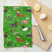 クリスマスダッチシュントすべてのコートキッチンタオル キッチンタオル (四つ折り)