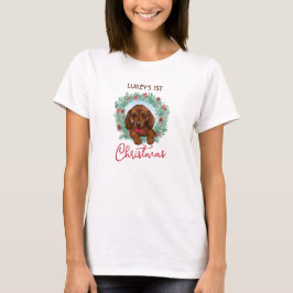 クリスマスダッチシュント子犬ウィナーソーセージ犬 Tシャツ