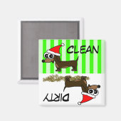 クリスマスダッチシュント清潔な汚れた食洗機マグネット マグネット (正面/裏面)