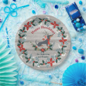 クリスマスダッ クシュンドドッグ〔雄ジカの〕枝角素朴グリーンリ ペーパープレート (パーティー)