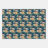 クリスマスダドリーラブラドールとベルネーズマウンテンドッグ ラッピングペーパーシート (正面2)