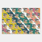 クリスマスダドリーラブラドールとベルネーズマウンテンドッグ ラッピングペーパーシート (正面)