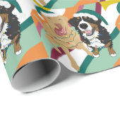 クリスマスダドリーラブラドールとベルネーズマウンテンドッグ ラッピングペーパー (ロールコーナー)