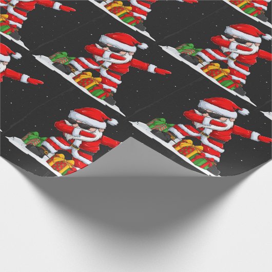 クリスマスダビングサンタおもしろい冬季休暇 ラッピングペーパー (角)