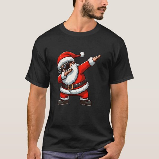 クリスマスダビングサンタクリスマスライトガールズボーイズChr Tシャツ (正面)