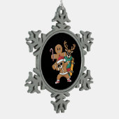 クリスマスダビングサンタベアースケートトインデアクリスマス スノーフレークピューターオーナメント (左)