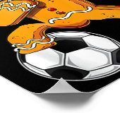 クリスマスダビングジンジャーブレッドマンダブサッカーフットブ ポスター (角)